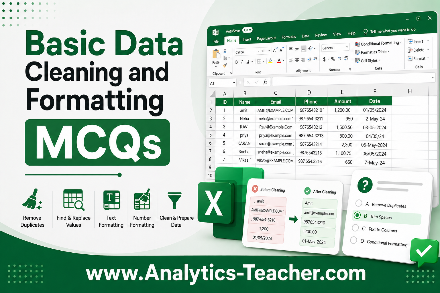 FBA-Lab4-Basic Data Cleaning and Formatting MCQs - Analytics Teacher